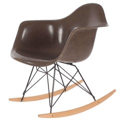 Mid-Century Eames for Herman Miller Fiberglass Rocking Lounge Chair in Chocolate