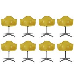 Mid-Century Charles Eames for Herman Miller Fiberglass Dining Chairs in Yellow 3