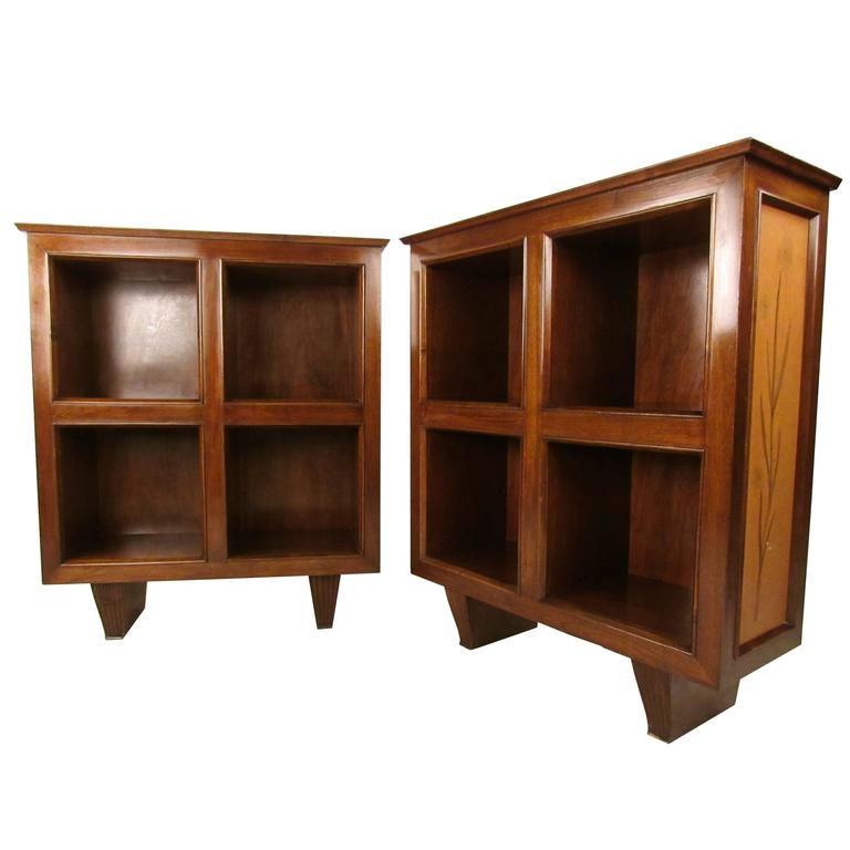 Pair of Vintage Low Bookcases at 1stDibs