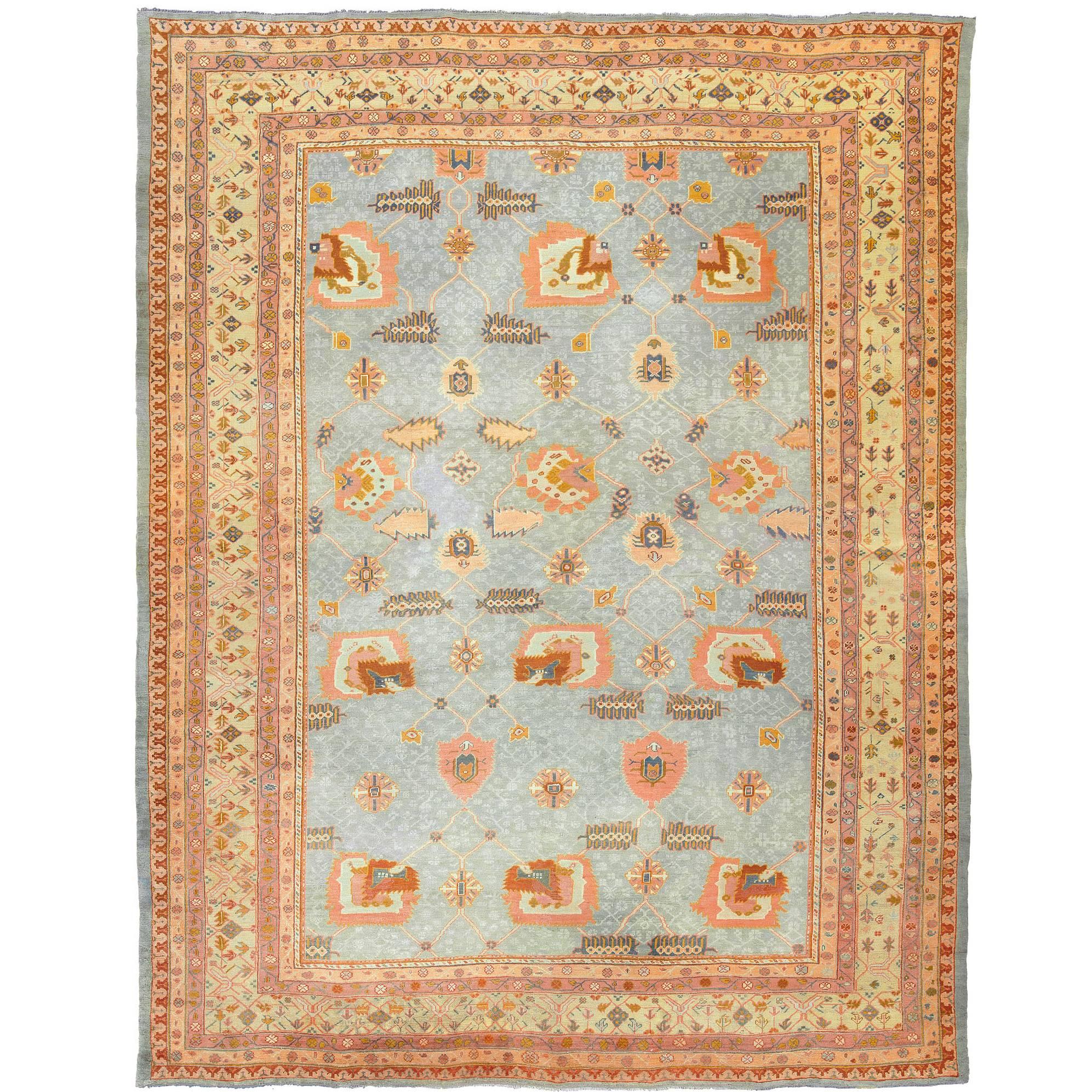 Late 19th Century Oushak Carpet For Sale