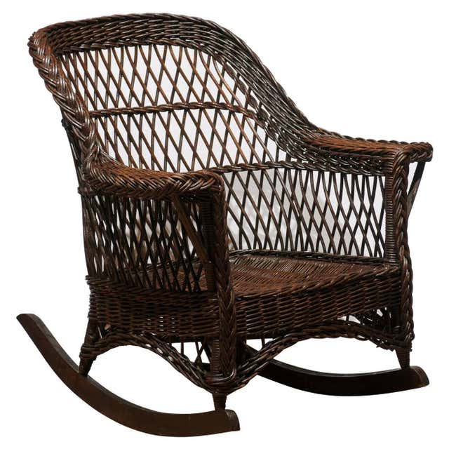 Heywood-Wakefield Pair of Wicker Rockers at 1stDibs