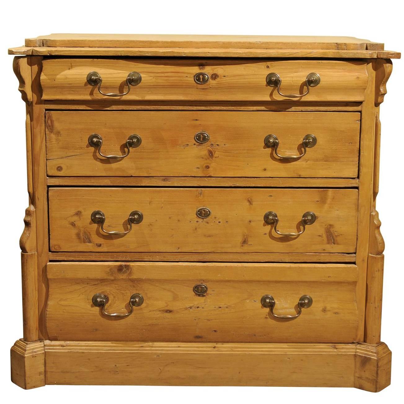 Antique Four Drawer Dutch Pine Chest, circa 1900 For Sale at 1stDibs