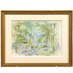 Vintage Original Water Color by French Artist J. Nicol