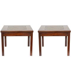 Pair of Mid-Century California Modern Brown Saltman, John Keal Enamel Tables