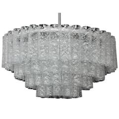 Very Large Doria Murano Glass Chandelier, 1960s Modernist Design Pendant 5