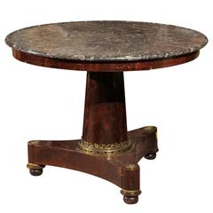 19th Century French Empire Gueridon with Bronze Dore Mounts and Grey Marble Top 9