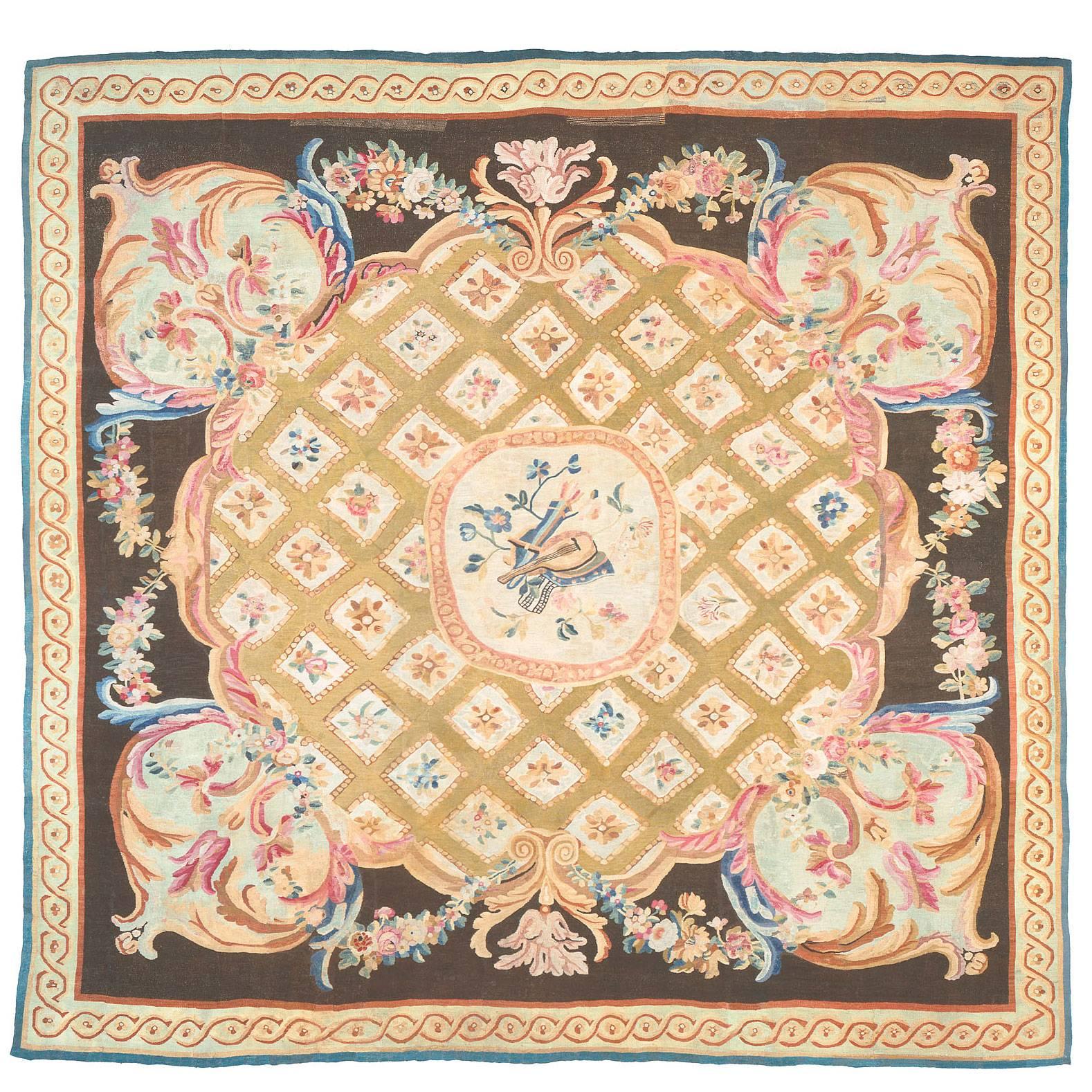 Mid-18th Century Aubusson Carpet For Sale