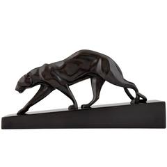 French Art Deco Bronze Panther Maurice Prost, Susse Freres, 1925, L.14.6 inch.