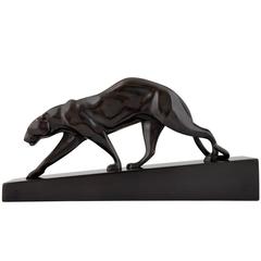 Panthère française Art Déco en bronze Maurice Prost, Susse Frères, 1925, L.14,6 pouces. 