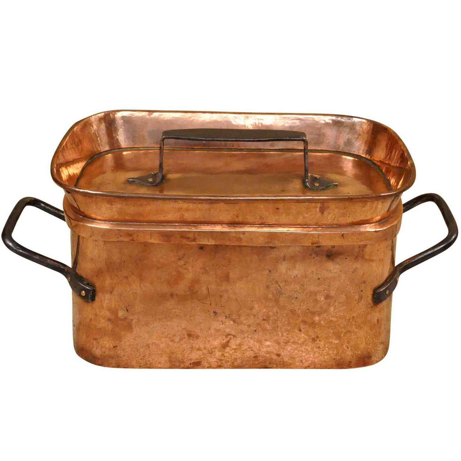 French 18th Century Lidded Copper Pot, Cookware