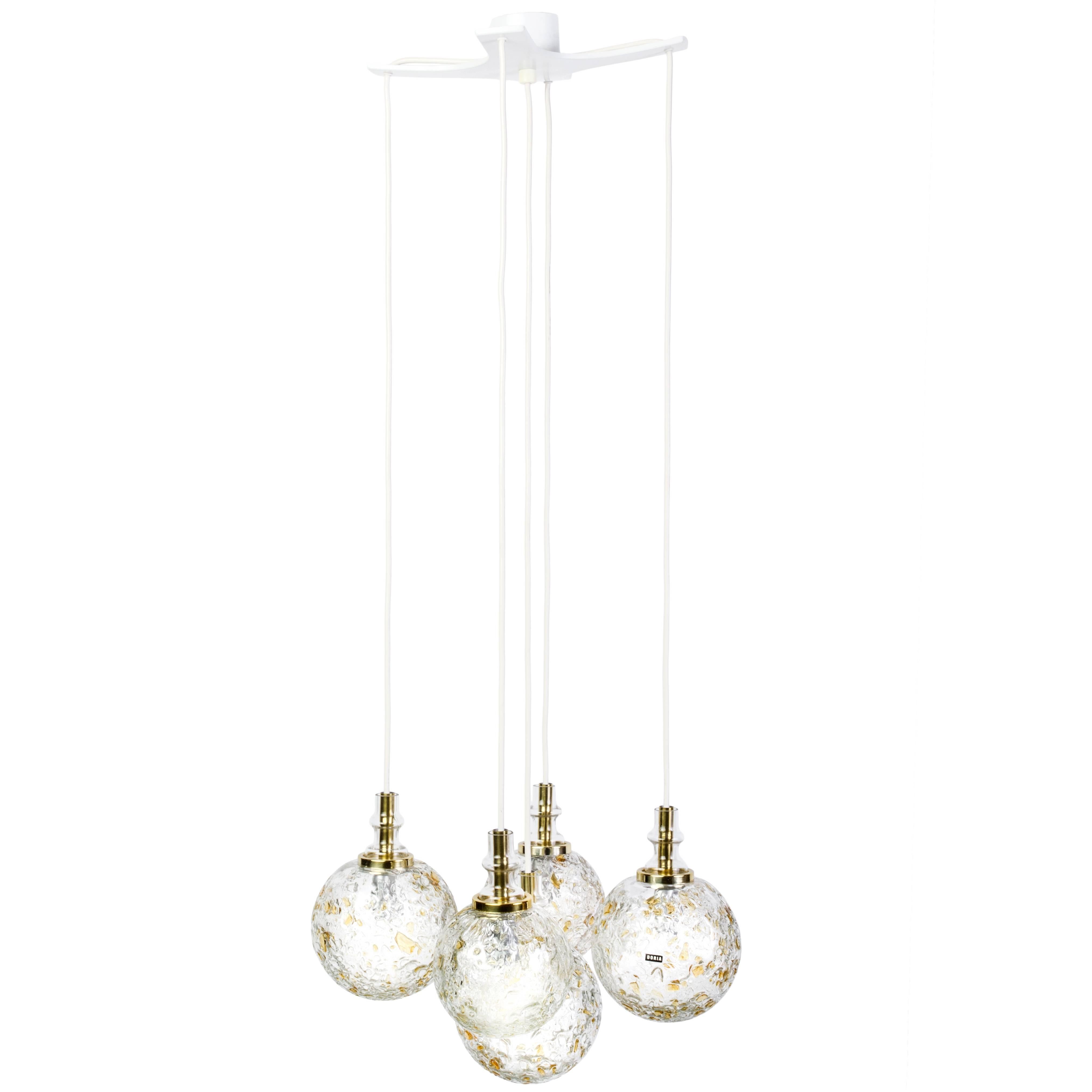Superb Glass Balls Ceiling Pendant by Doria For Sale