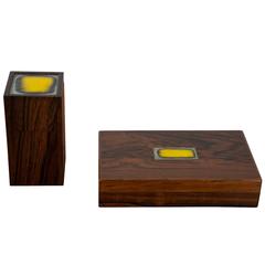 Set of Two Danish Modern Rosewood Boxes by Bodil Eje for Alfred Klitgaard