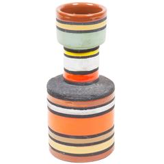 Aldo Londi Striped Ceramic Vase