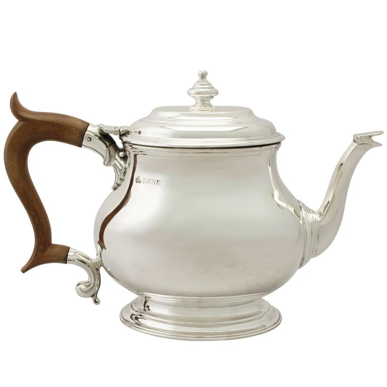 Sterling Silver Teapot, Art Deco Style, Antique VI at 1stdibs