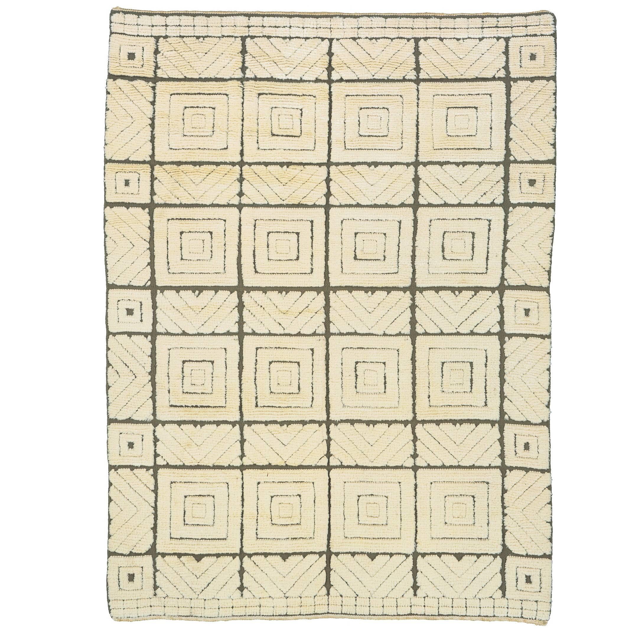 Mid-20th Century Swedish Reliefflossa Carpet by Ingrid Hellman–Knafve
