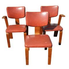 Vintage Set of Three Joe Atkinson Chair for Thonet