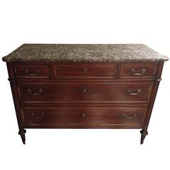 Early 19th Century French Charles X Marble-Top Mahogany Commode 5
