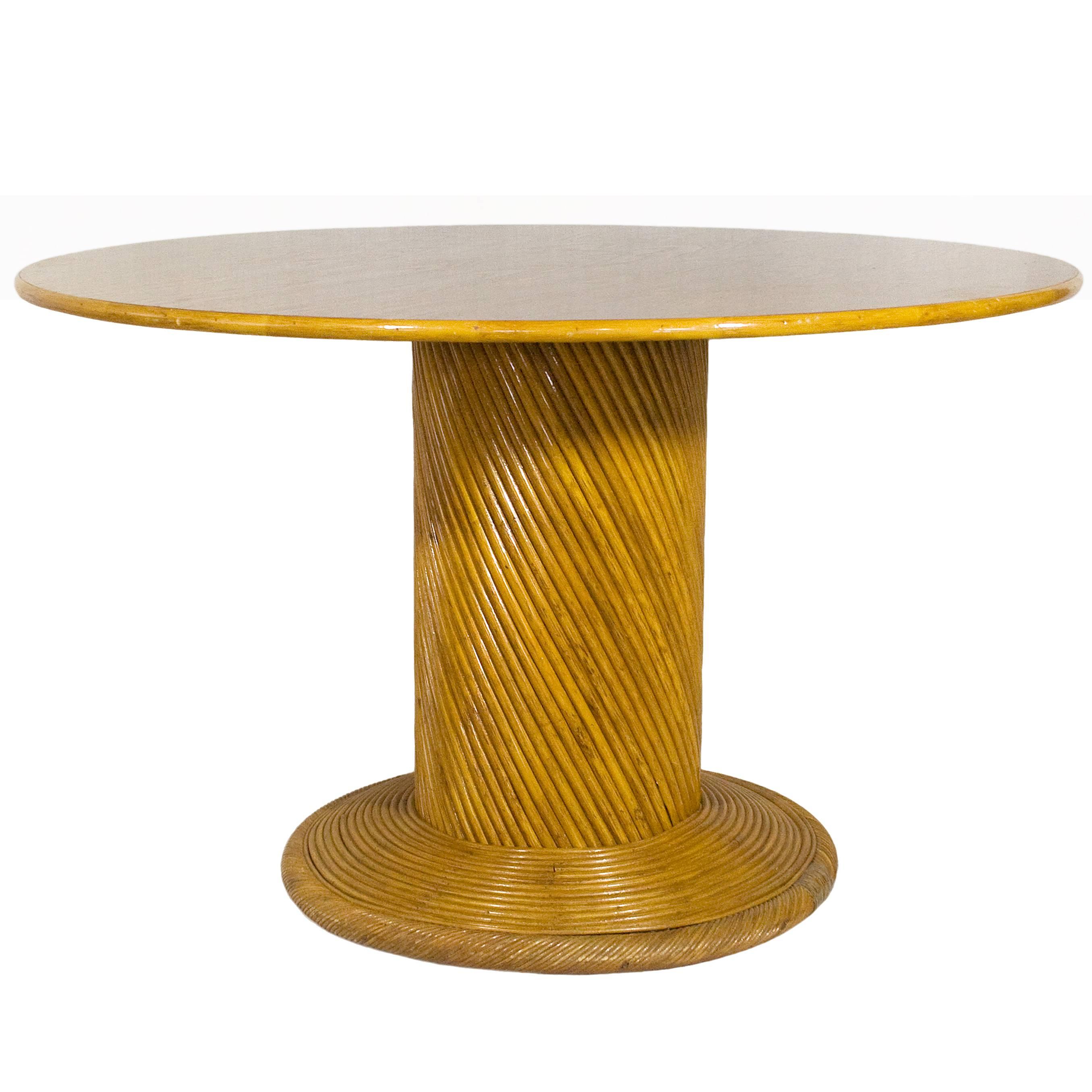 Bamboo Dining Table in the Style of Gabriella Crespi, circa 1970, France