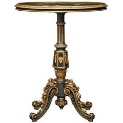 Italian 19th Century Napoleon III Period Giltwood and Pietra Dura Marble Table 4