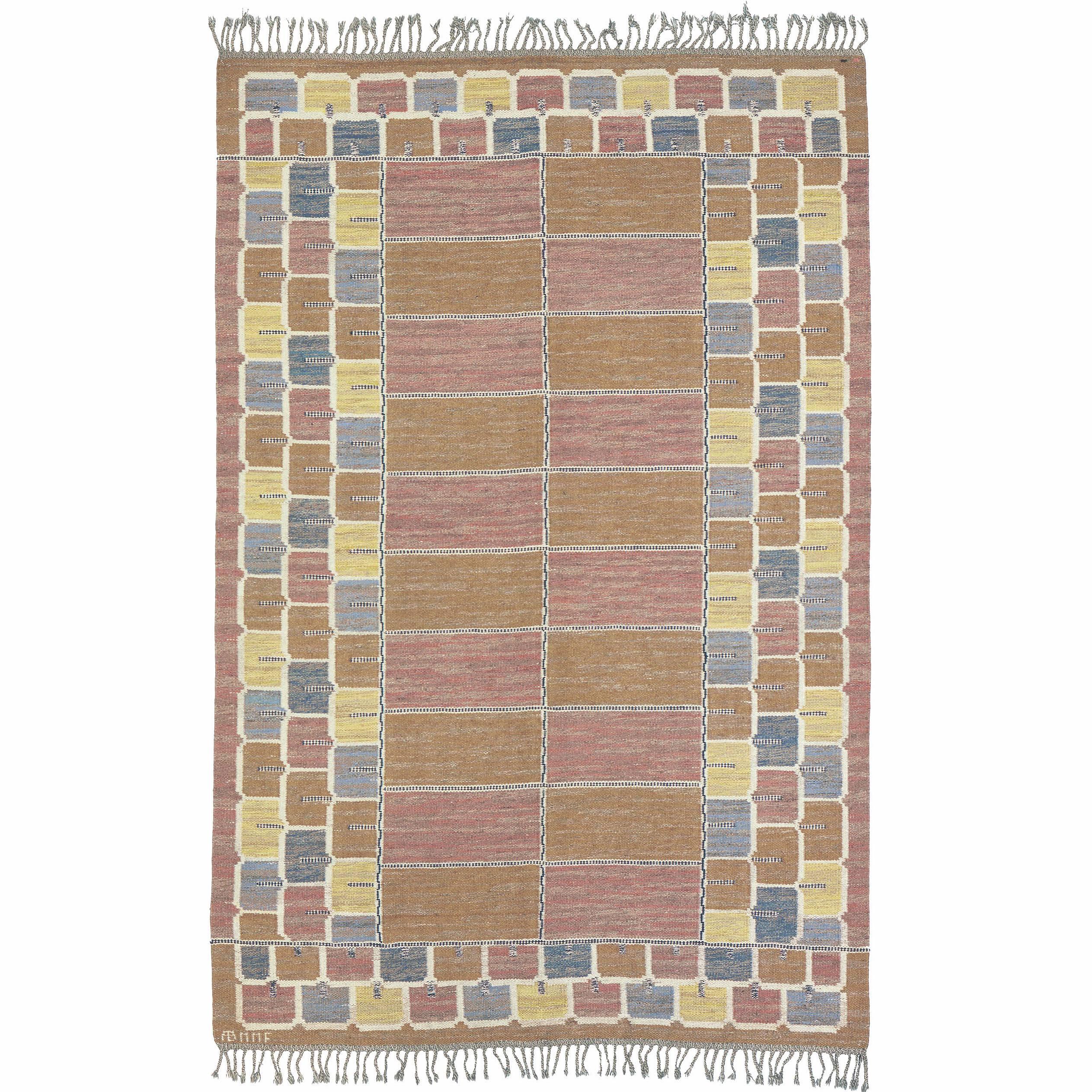 Mid-20th Century Swedish Flat-Weave Carpet by AB Märta Måås-Fjetterström