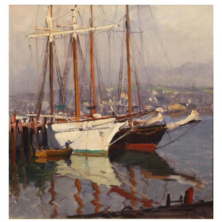 Emile Albert Gruppe Marine Oil Painting, Harbor Scene For Sale at ... Emile Albert Gruppe Marine Oil Painting, Harbor Scene For Sale at ...