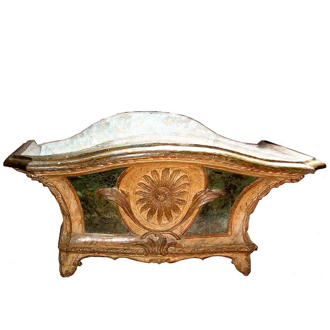 18th Century Polychrome and Parcel-Gilt French Louis XV Jardinière For Sale
