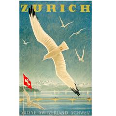 Original Vintage 1949 Travel Poster by Diggelmann Advertising Zurich Switzerland