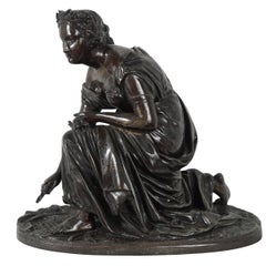 Nice Late 19th Century French Bronze Sculpture of a Classical Maiden