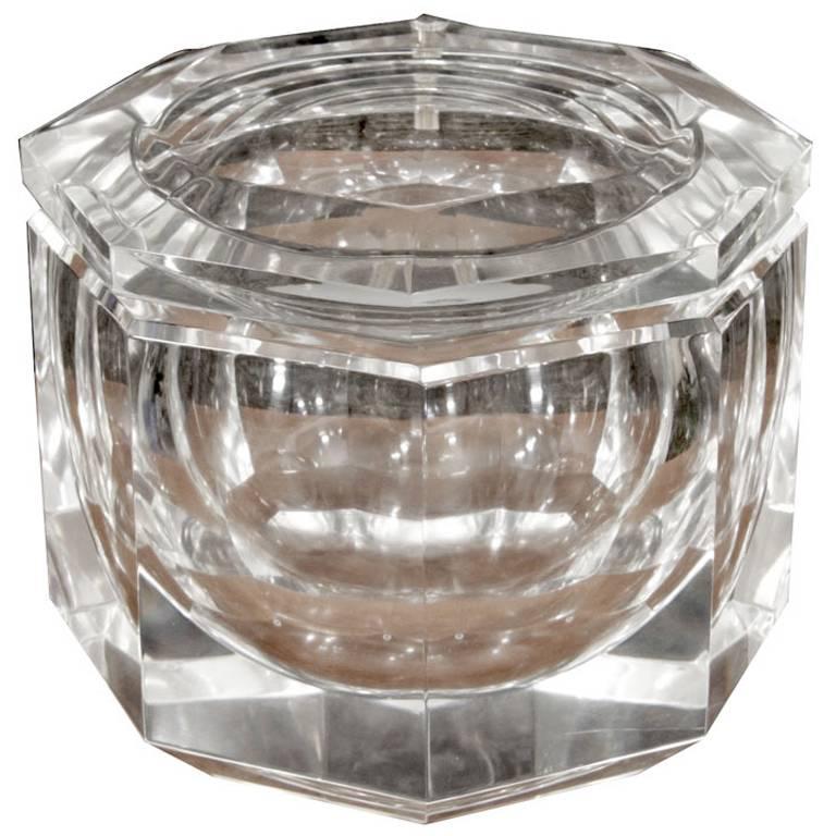 Italian Lucite Decorative Box or Ice Bucket in the Manner of Alessandro Albrizzi