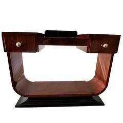 Big Art Deco Mahogany Console Table 6