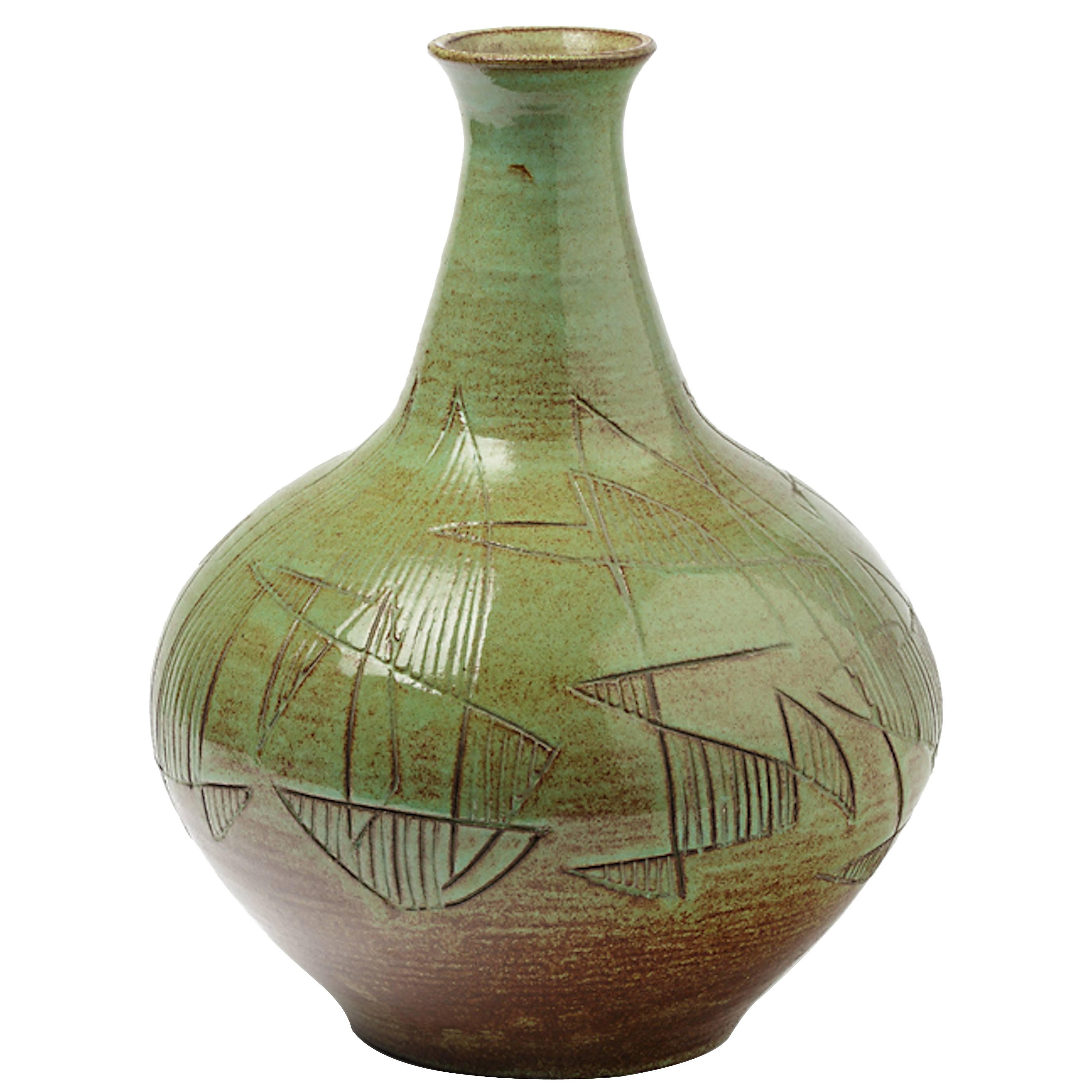 Amazing Ceramic Vase by Accolay, circa 1960-1970