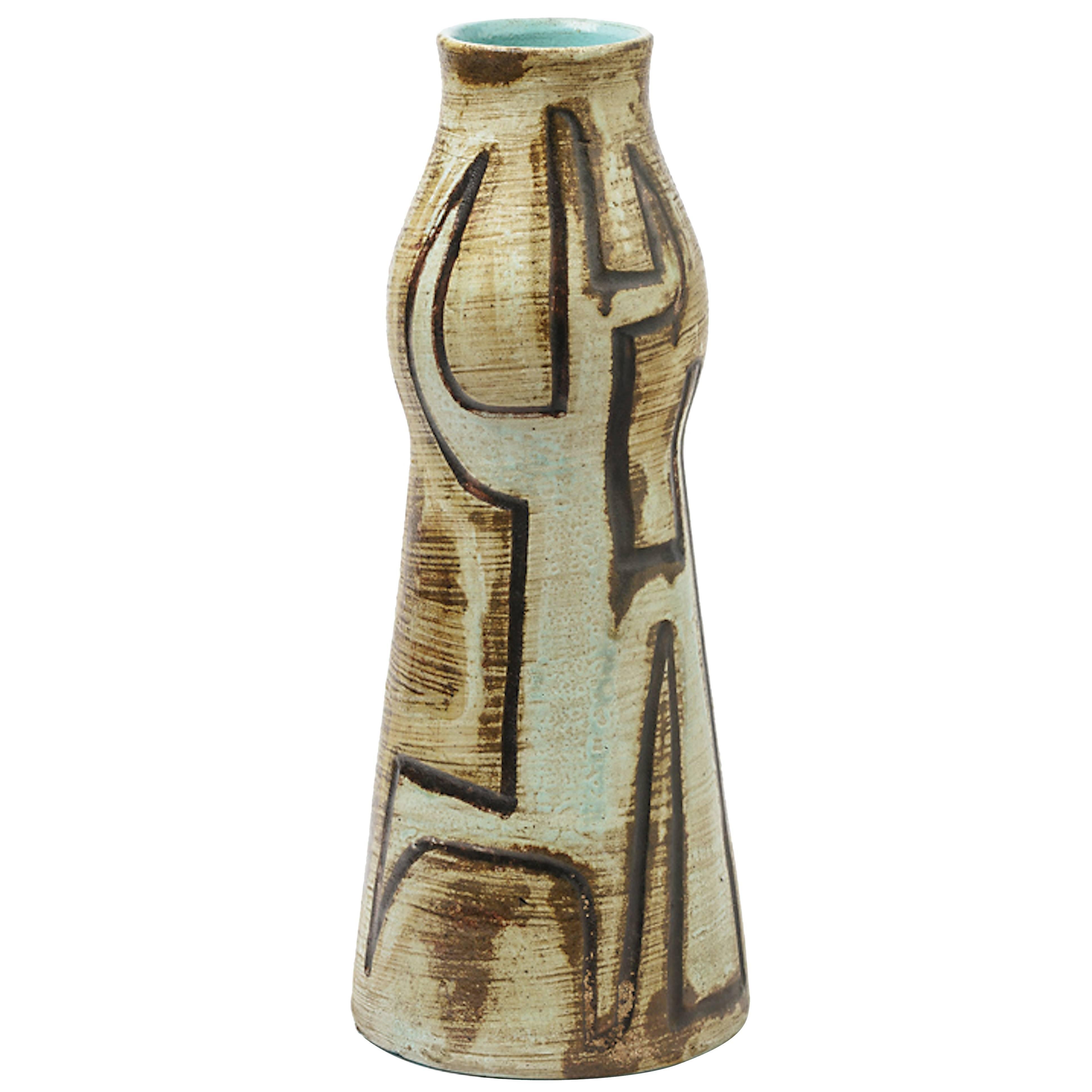Extraordinary Ceramic Vase by Accolay, circa 1960-1970, Unique Piece