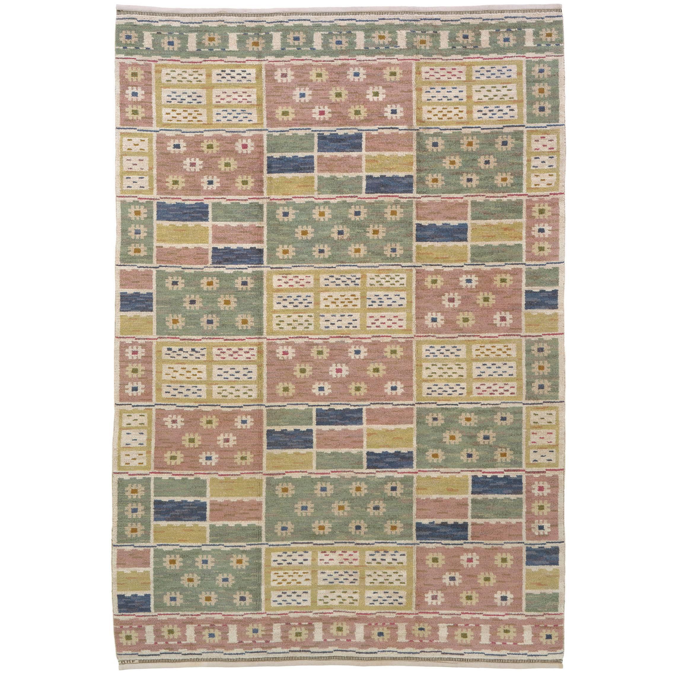 Mid-20th Century Swedish Pile Carpet by Märta Måås-Fjetterström For Sale
