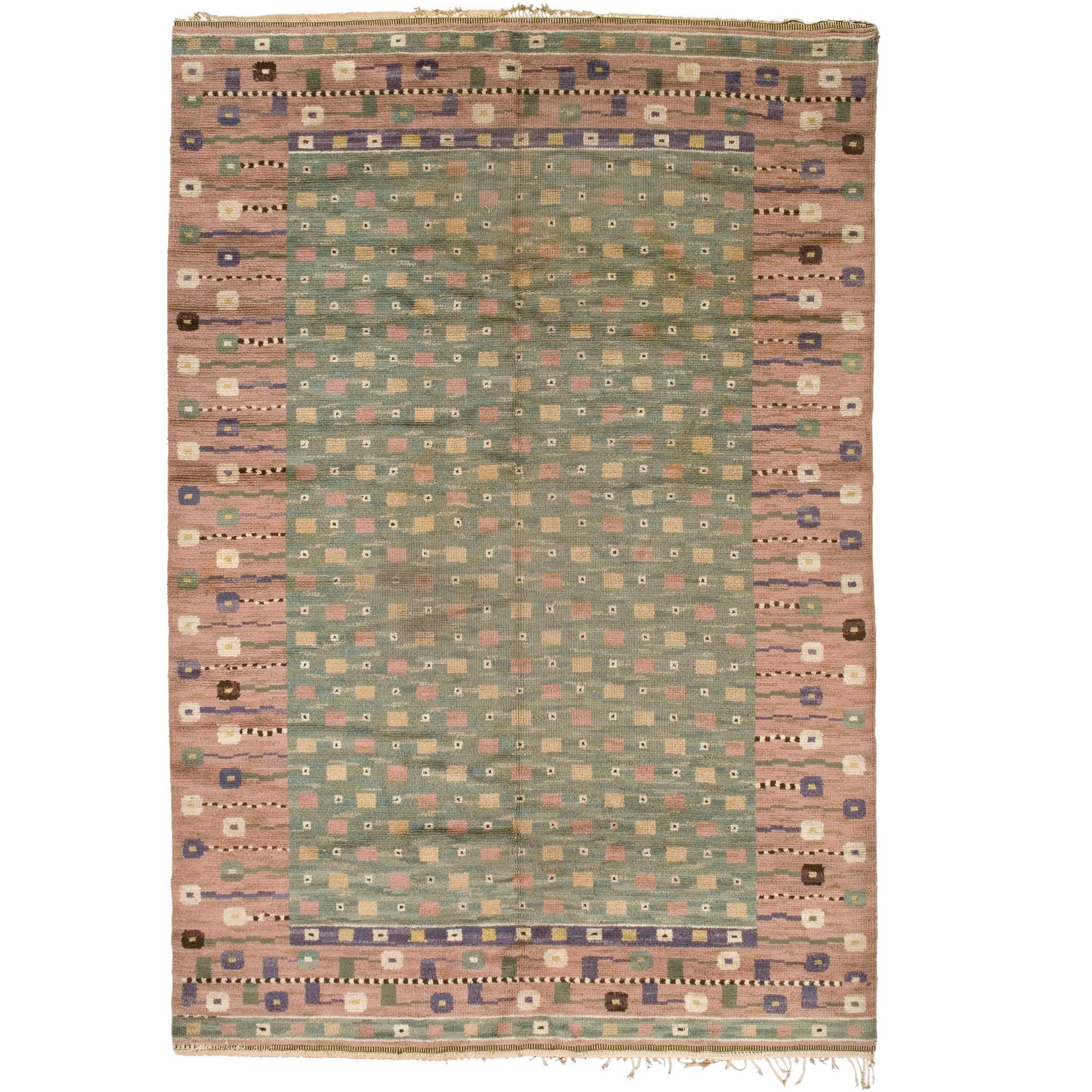 Schwedischer Art-déco-Teppich aus der Mitte des 20. Jahrhunderts im Angebot