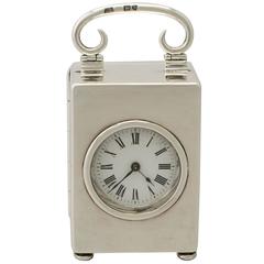 Sterling Silver Boudoir Clock, Antique Victorian 8