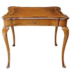 Italian Mid-18th Century Inlayed Cabriole Leg Centre or Side Table, circa 1760