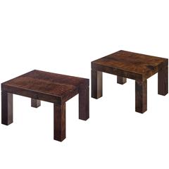 Aldo Tura, Pair of Italian Parchment Low Tables