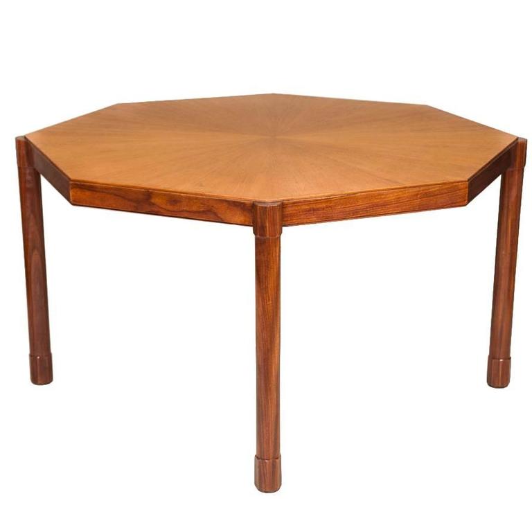 Large Teakwood Octagonal Table For Sale at 1stdibs