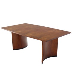Very Nice Mid-Century Modern Walnut Dining Table with Two Extension Leaves