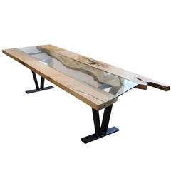 Sentient Colorado Table with Glass in Maple