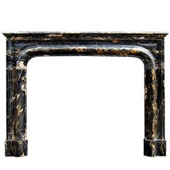 19th Century French Louis XIV Style Portoro Marble Fireplace 10