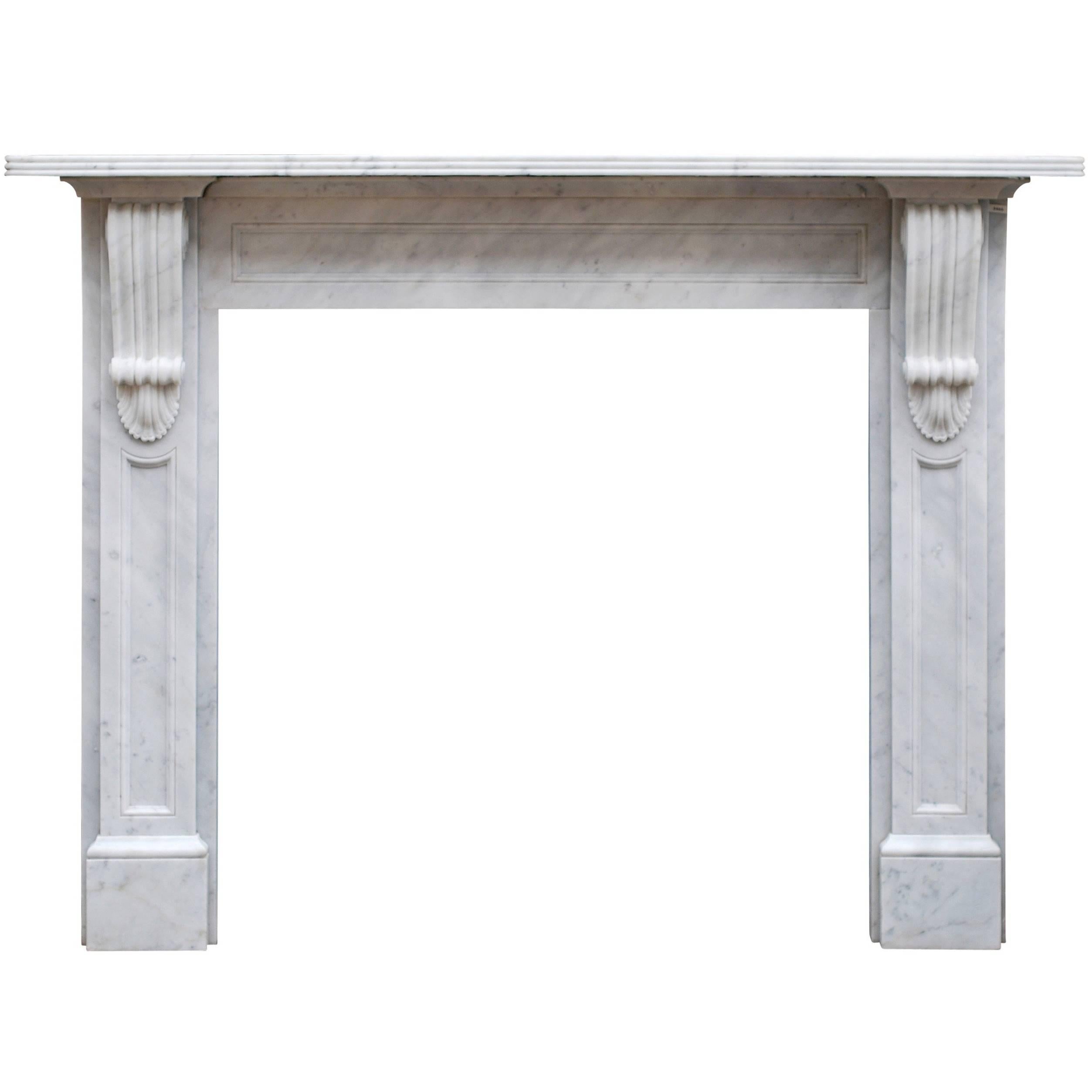 Reproduction Victorian Fireplace in White Marble