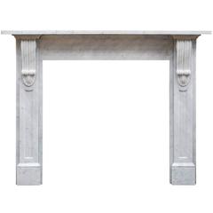 Antique Reproduction Victorian Fireplace in White Marble
