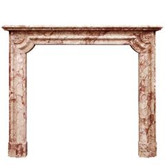 French Napoleon III Chimneypiece in Breccia Pernice Marble