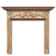 English Georgian Style Pine Fireplace with Gesso Enrichments 4