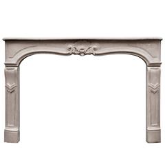 18th Century Louis XV Caen Stone Fireplace 7