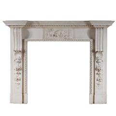 Mid-Georgian Style Fireplace in White Marble 3