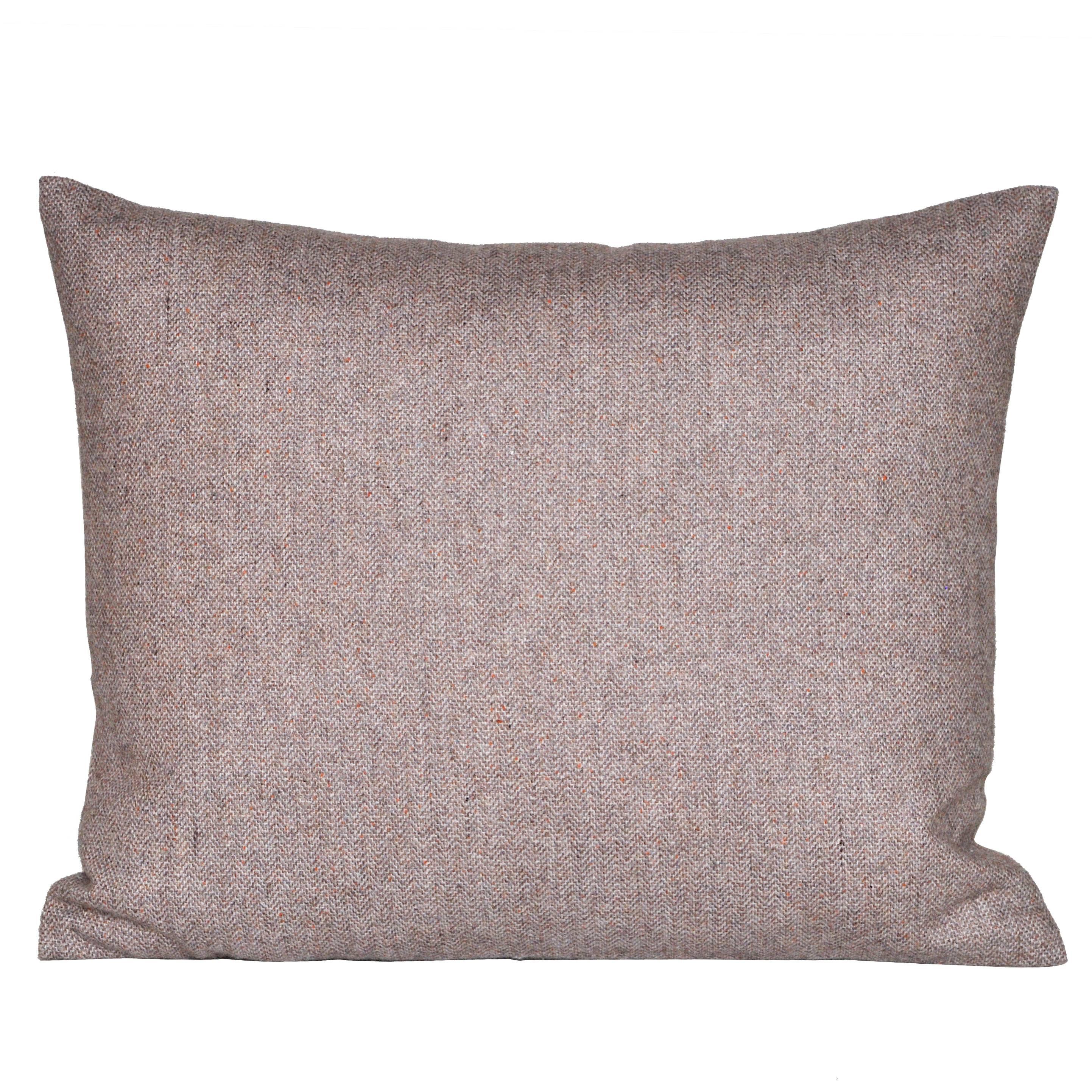 Small Vintage Heather Donegal Tweed Irish Wool with Irish Linen Cushion Pillow For Sale