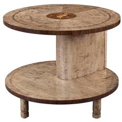 A Swedish Grace Period Satin Birch and Marquetry Two-Tier Table