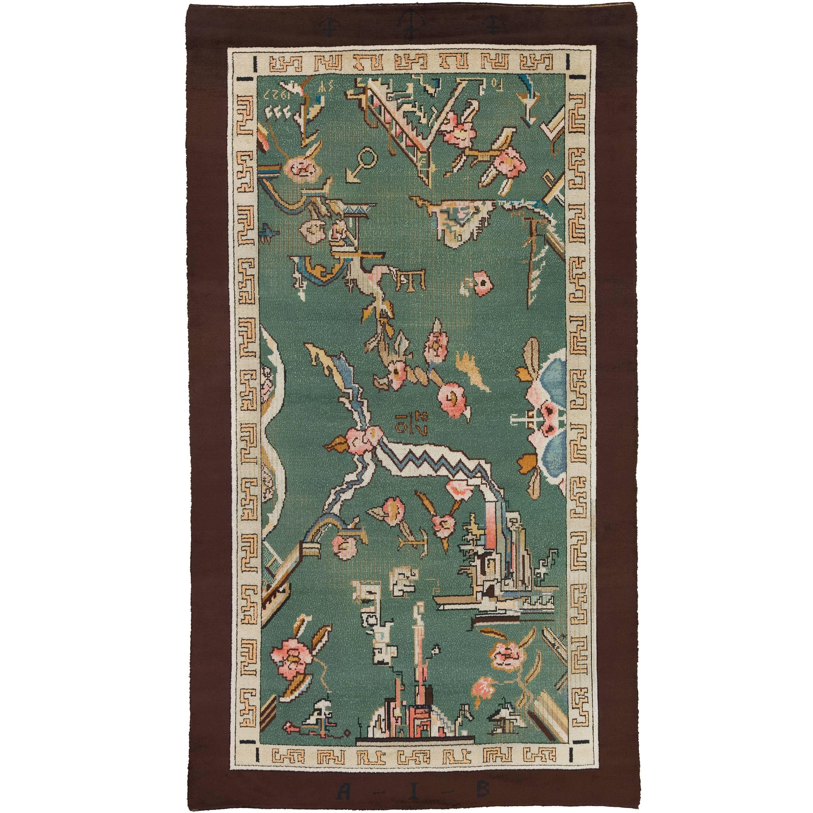 Early 20th Century Swedish Pile Carpet For Sale